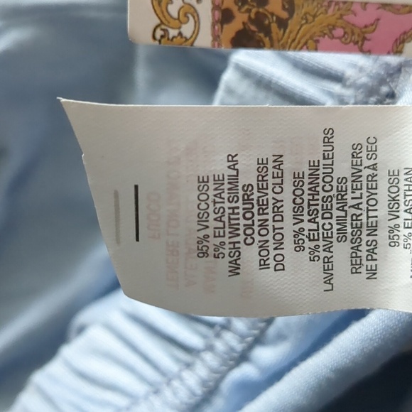 Boohoo Light Blue Elastic Waist Pull On Jersey Lounge Leggings size 8 - Picture 6 of 7